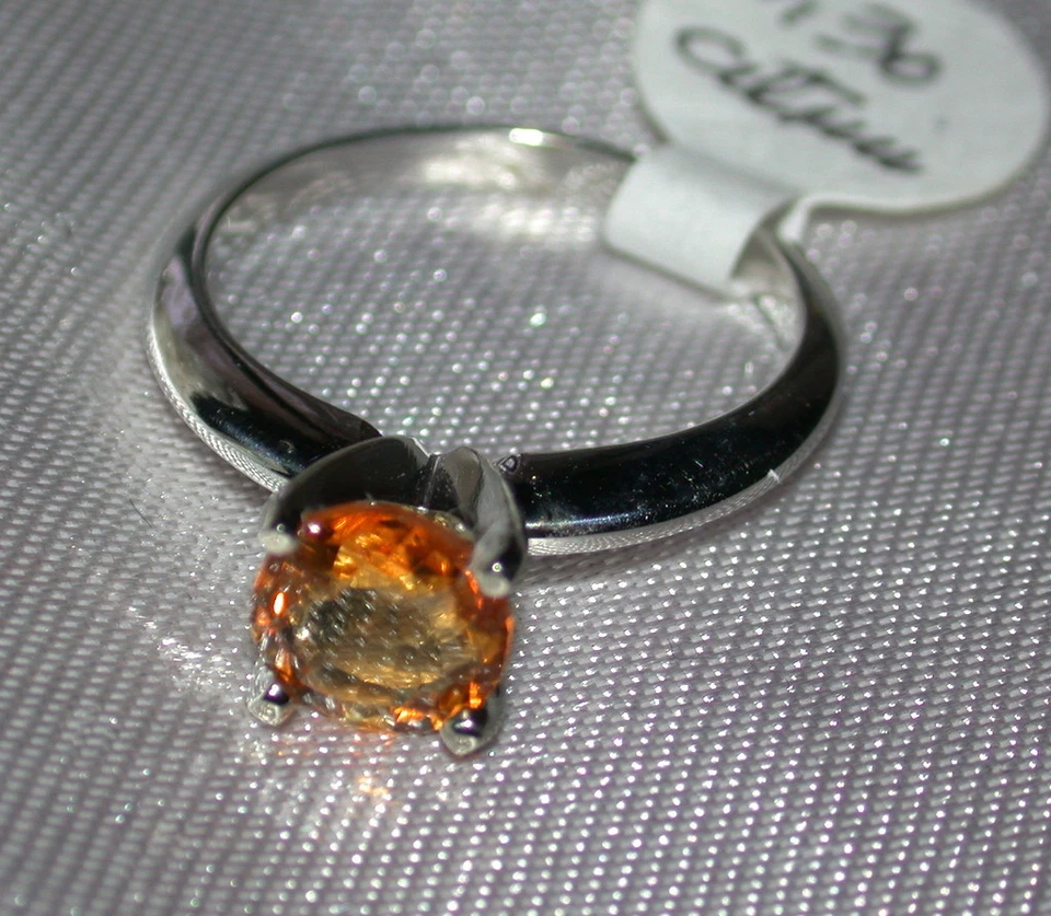 1,30 quilates. PRECIOSO ANILLO SOLITARIO - CITRINO DORADO - ORO BLANCO 14K Foto 2 de 4