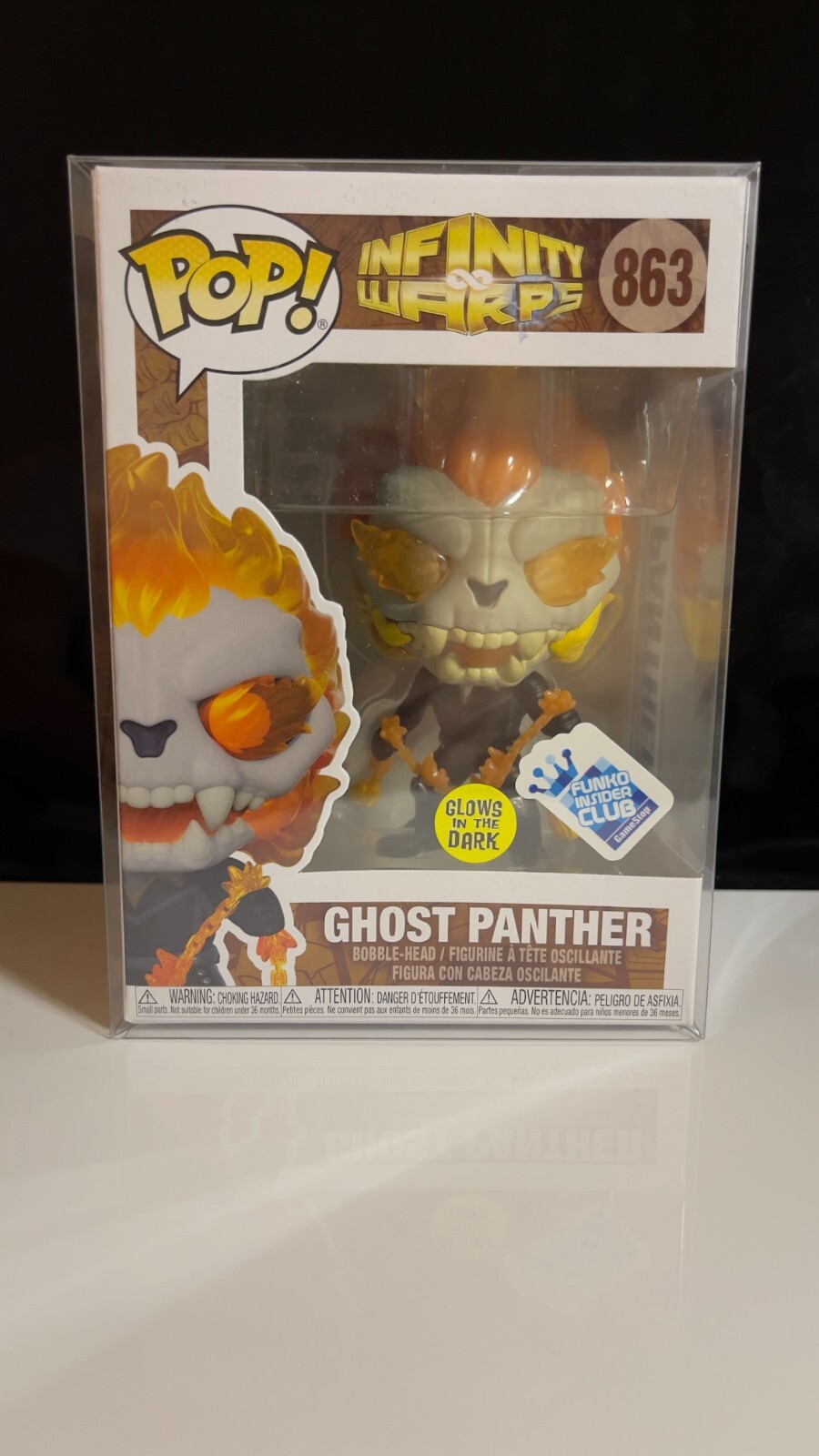 Funko Pop! #863 Infinity Warps Ghost Panther (Gitd) + Protector