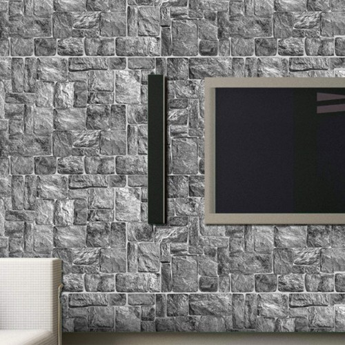 Pannelli 3D Rivestimento a parete in PVC effetto pietra GRIGIA NATURALE Realisti - Foto 6 di 8