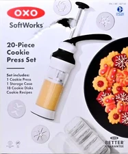 NEW OXO Softworks 20 Piece Cookie Press Set FREE SHIPPING TO ALL 50 STATES LOOK!
