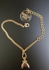 Patrizia Pepe Little Girls Kids Bracelet Golden Metal Adjustable 5-7 in Logo New