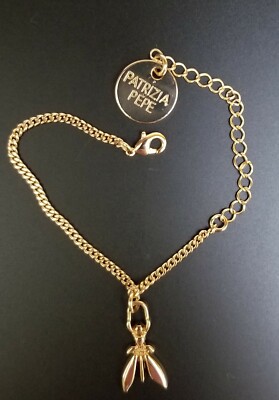 Patrizia Pepe Little Girls Kids Bracelet Golden Metal Adjustable 5-7 in Logo New