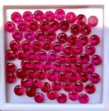 Natural Ruby CERTIFIED Red Round Cut 6 mm Size Lot AAA+ Quality 20 Pcs Gemstone