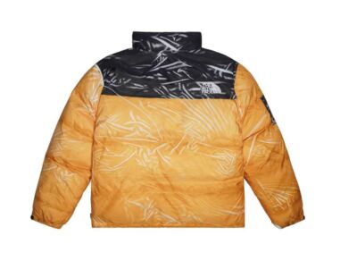 Supreme The North Face Trompe Loeil Printed Nuptse Jacket Yellow