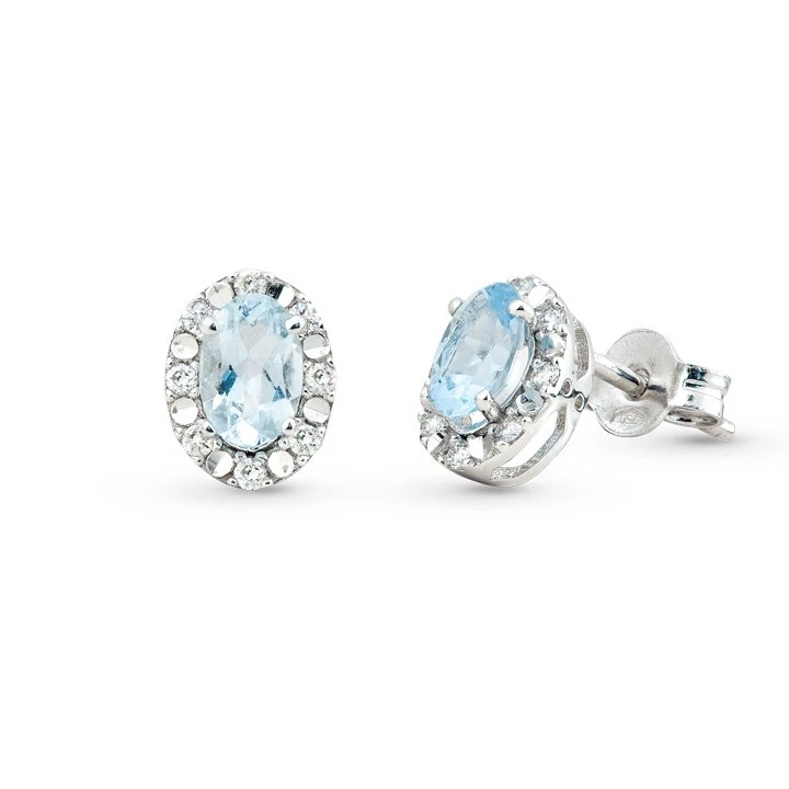 Orecchini A Bottone In Argento 925 Con Acquamarina Grezza Naturale 6-8 Mm – Pezzo Unico Fatto A Mano