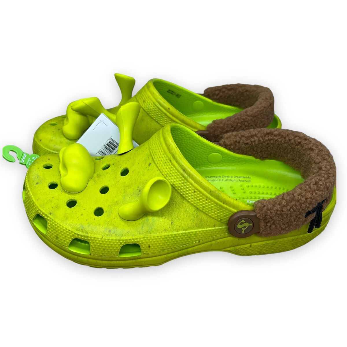  Crocs Unisex-Child Classic Shrek Clogs, Lime Punch, 4 Toddler