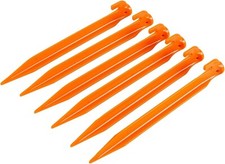 Plastic Tent Pegs 22cm Pack of 6 - Durable Camping Stakes for Tents & Tarps