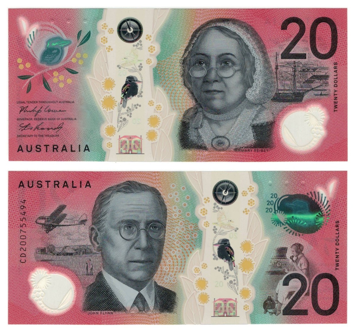 Australia 20 Dollars (2020) - Airplane/Camel Rider, p-64b, B324b