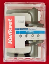 Kwikset Microban Bed and Bath Lever Doorknob Matte Black