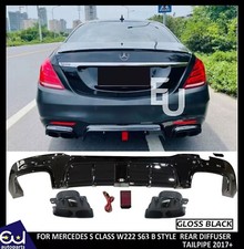 F&Uuml;R MERCEDES S KLASSE W222 S63 B STYLE AMG HECKDIFFUSOR ENDROHR 2017+ FACELIFT