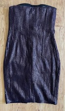 DVF Purple Sequined Strapless Midi Dress 6 EUC Sheath Diane Von Furstenberg
