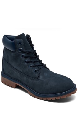 Timberland 6” Premium Waterproof Blue Nubuck Boots Youth  display picture 2