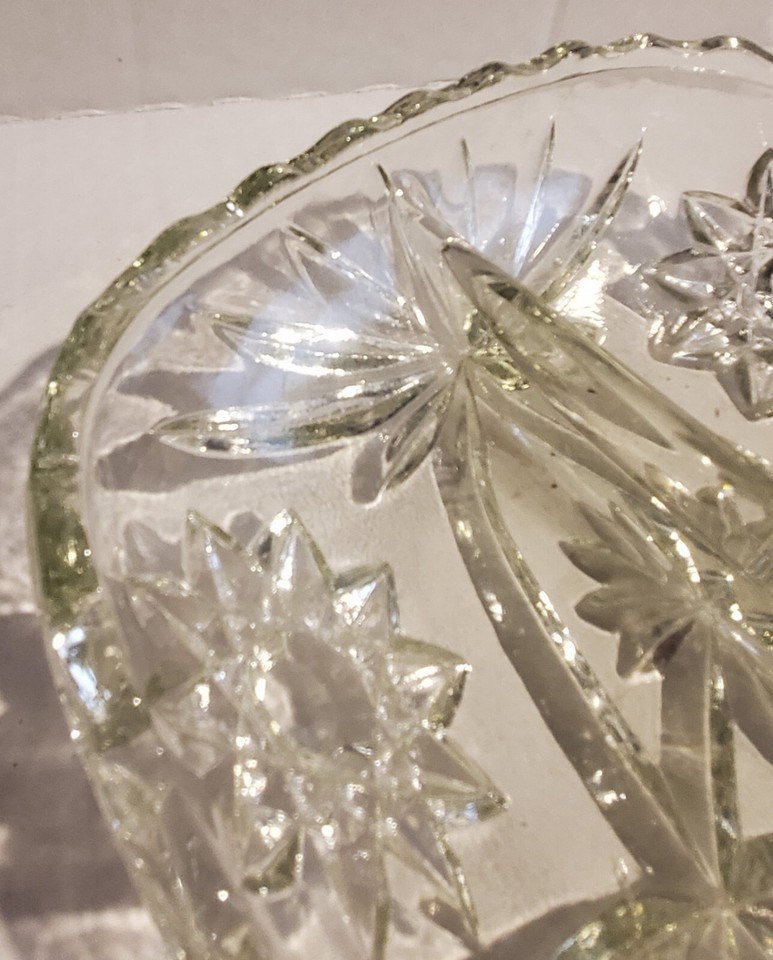 Vintage Hocking Glass Covered Candy Dish & Star Of David Divided Tray 3
