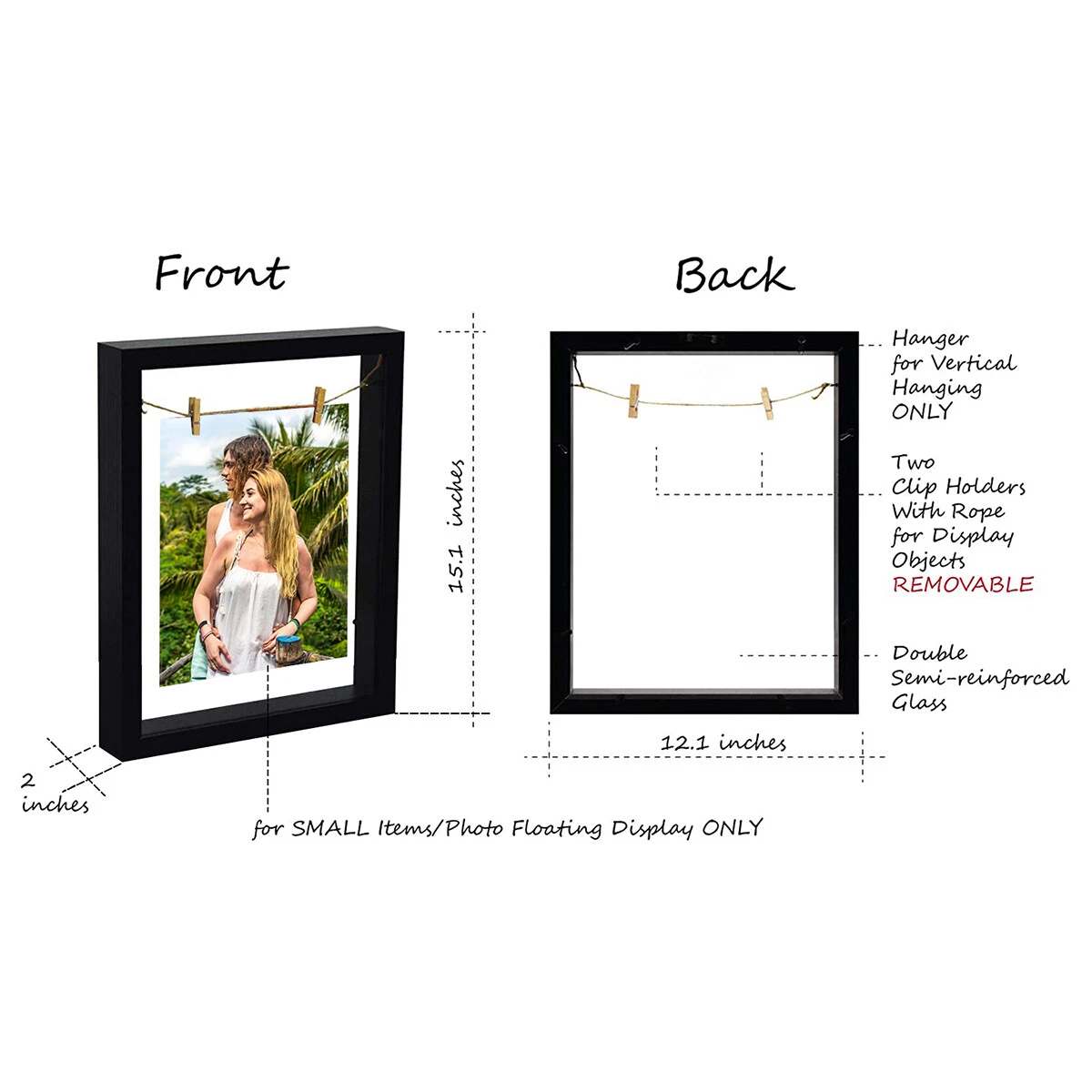 8x10 Frame for 4x6 Picture Black Wood (10 Pcs per Box)