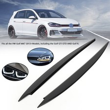 Front Headlight Eyelid Eyebrow Cover Trim Black For Vw Golf Mk7 Golf R Gti Gtd