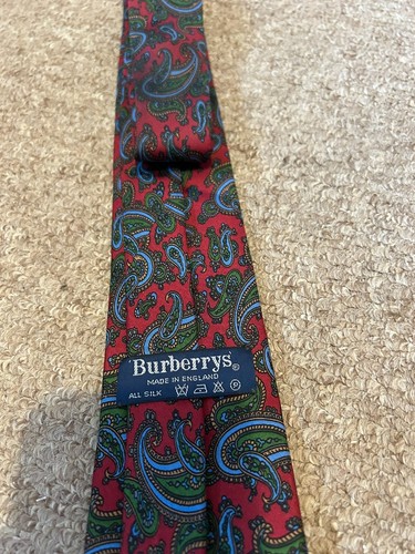 Burberry Vintage Krawatte Paisley Made in England 100% Seide Herren Muster - Bild 4 von 4