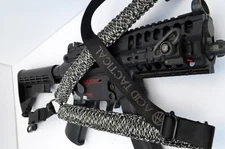 Tactical 550 Paracord Rifle Gun Sling Single Point Airsoft - 34" (Black / White)