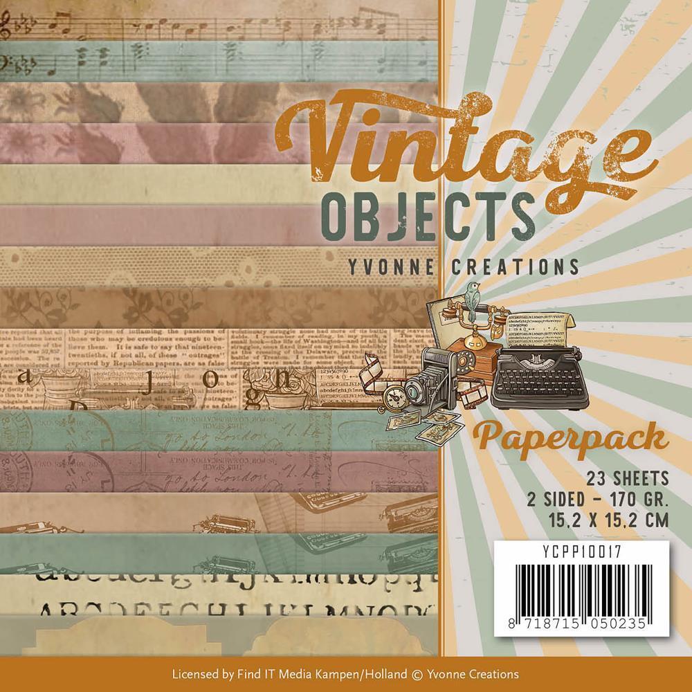 VINTAGE OBJECTS Scrapbooking 6x6 in Paper Pack Yvonne VINTAGE OBJECTS Scrapbooking 6x6 in Paper Pack Yvonne