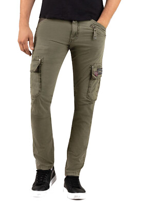 Timezone Herren Rogertz Cargo Cargohose grün 4055 lange Hose