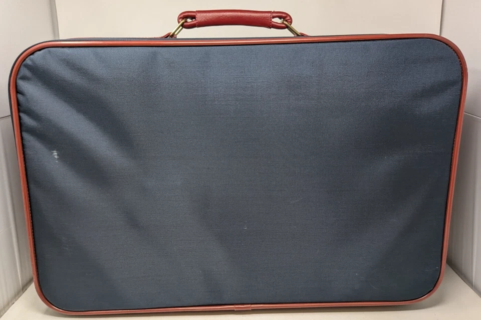 Vintage Samsonite Azul Marinho Borgonha Easy Paks II Bolsa Tote e Conjunto de Mala de Bagagem 24" - Imagem 4 de 4