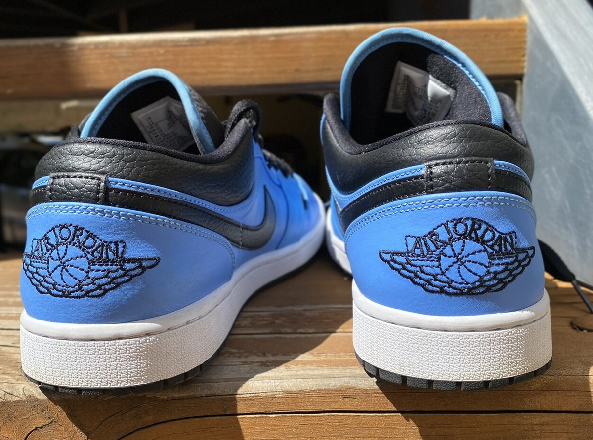 Nike Air Jordan 1 Low University Blue 553558-403 UNC Blue Black