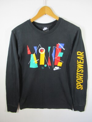 Nike Sportswear Game Changer T Shirt Men Small Long Sleeve Black Logo