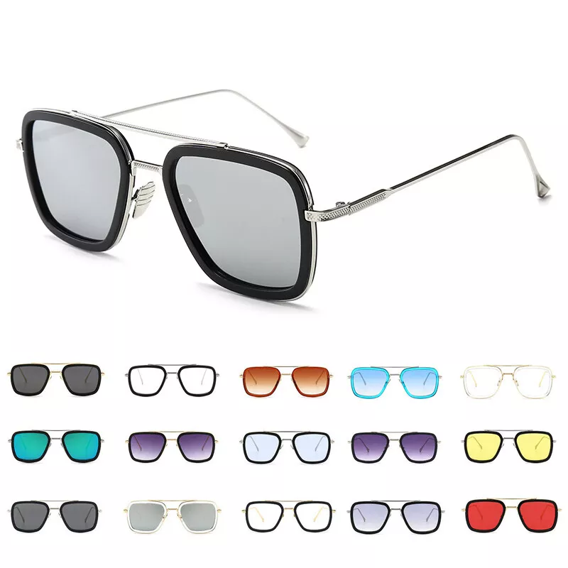 Fashion Sunglasses Men Women Square Classic Metal Frame Retro Glasses  Eyewear