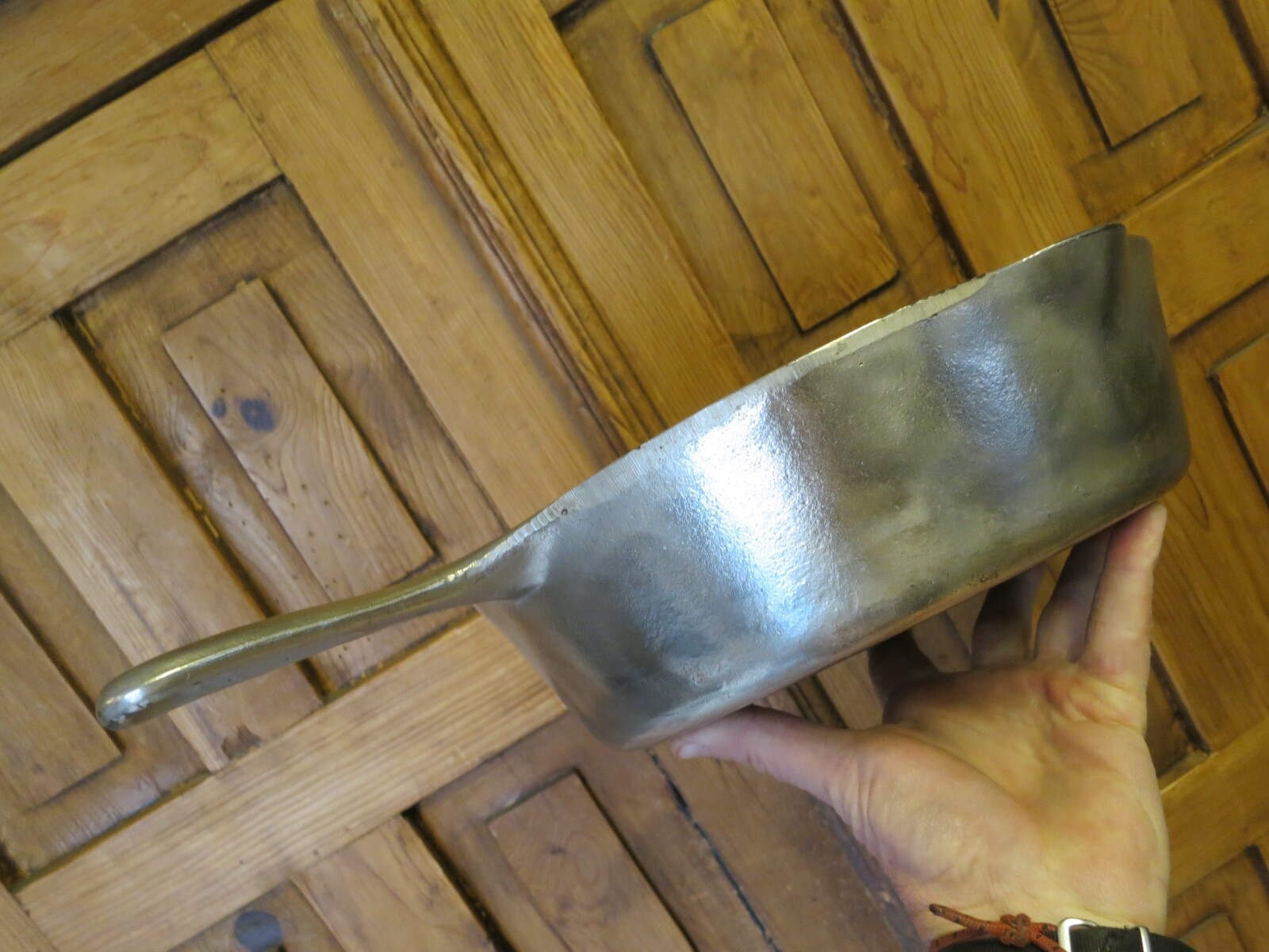 Vintag Wagner Ware 11 inch Deep Nickel Plate Cast Iron Frying Pan