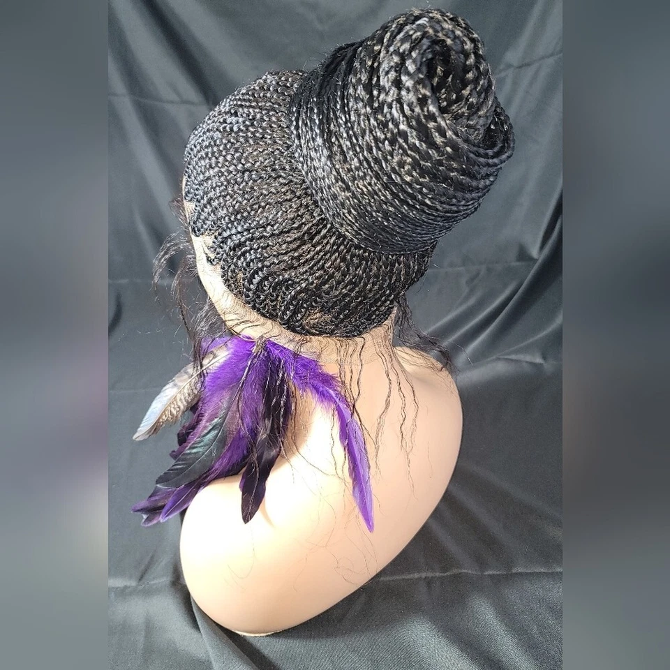 Braided Wig, 100% Handmade Full Lace Wig – Feeding Braids Style NWT - Image 4 of 4