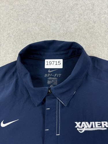 Xavier Musketeers Nike Short Sleeve Campus Polo Shirt (Men's XL) Blue - Picture 4 of 10