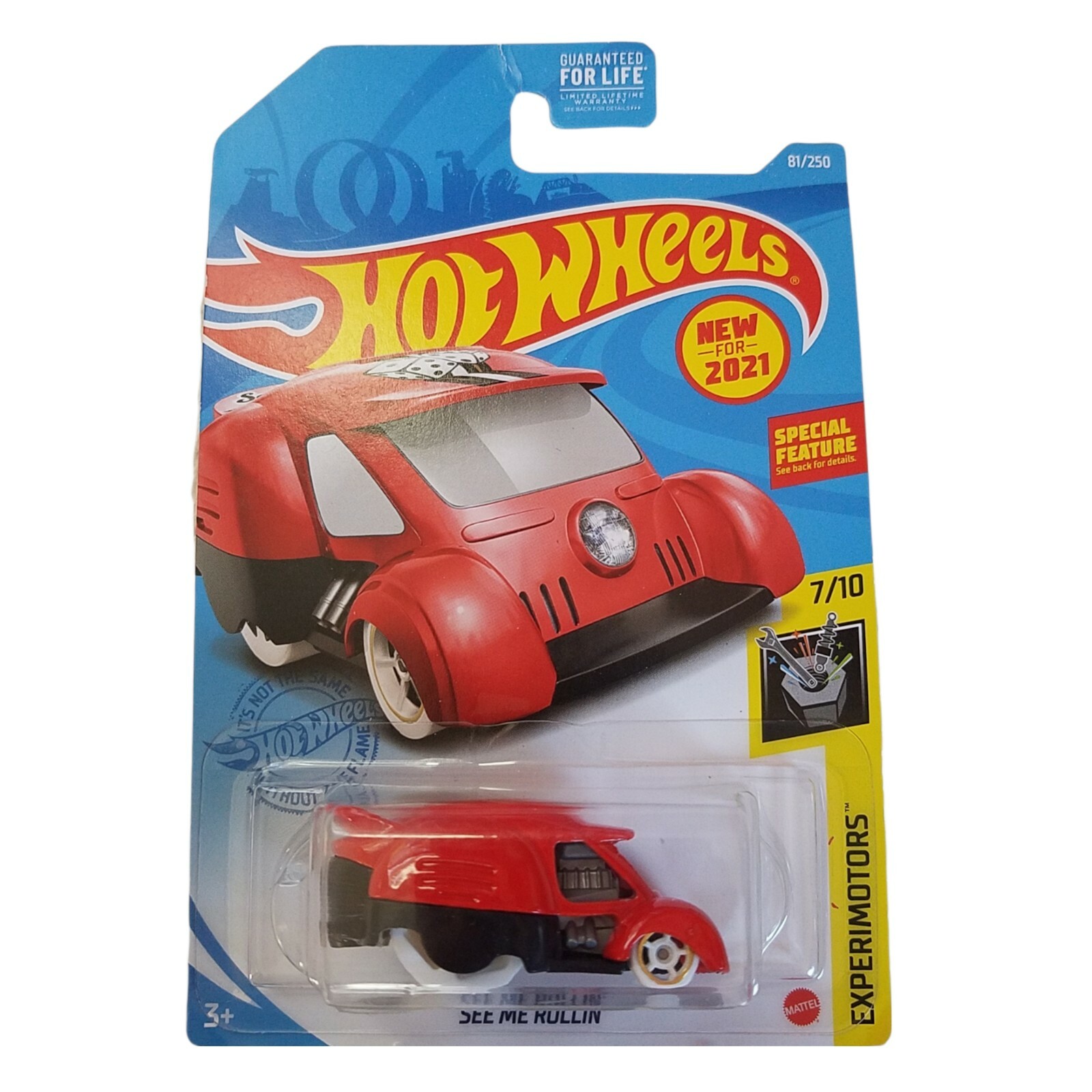 Hot Wheels 2021 HW Experimotors 7/10 SEE ME ROLLIN Dice Red Race Car Toy 81/250