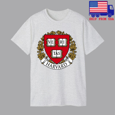 T-shirt Harvard University Homme - Gris, 100% Coton, Tailles S à 5XL, Coupe Régulière