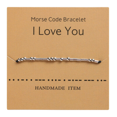 Morse Code Secret Hidden Message I Love You Friendship Couple Bracelet Gift 