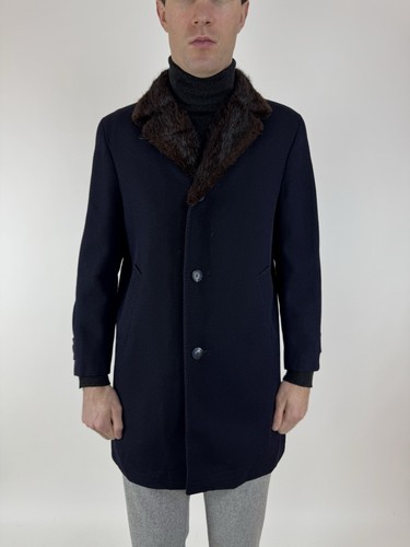 VOGEL Modell Wool Mens Coat Vintage Fur Trim Size 48