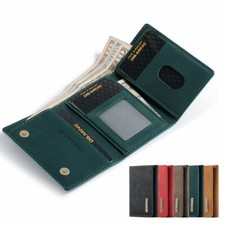 Folio RFID Blocking Leather Credit Card Holder Pocket Money Buckle Wallet