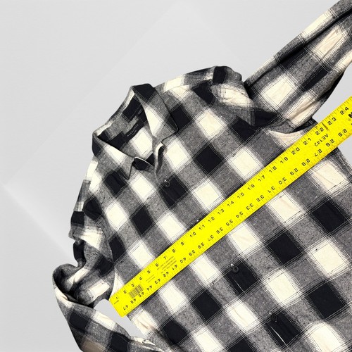 Men's Allsaints Black Plaid Long Sleeve Button Down XL Cotton Flannel - Picture 4 of 14
