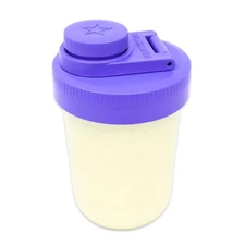 Brewing America Creamer Jar with Pouring Lid, 1 Pint (16 oz) with Blue Wide M...