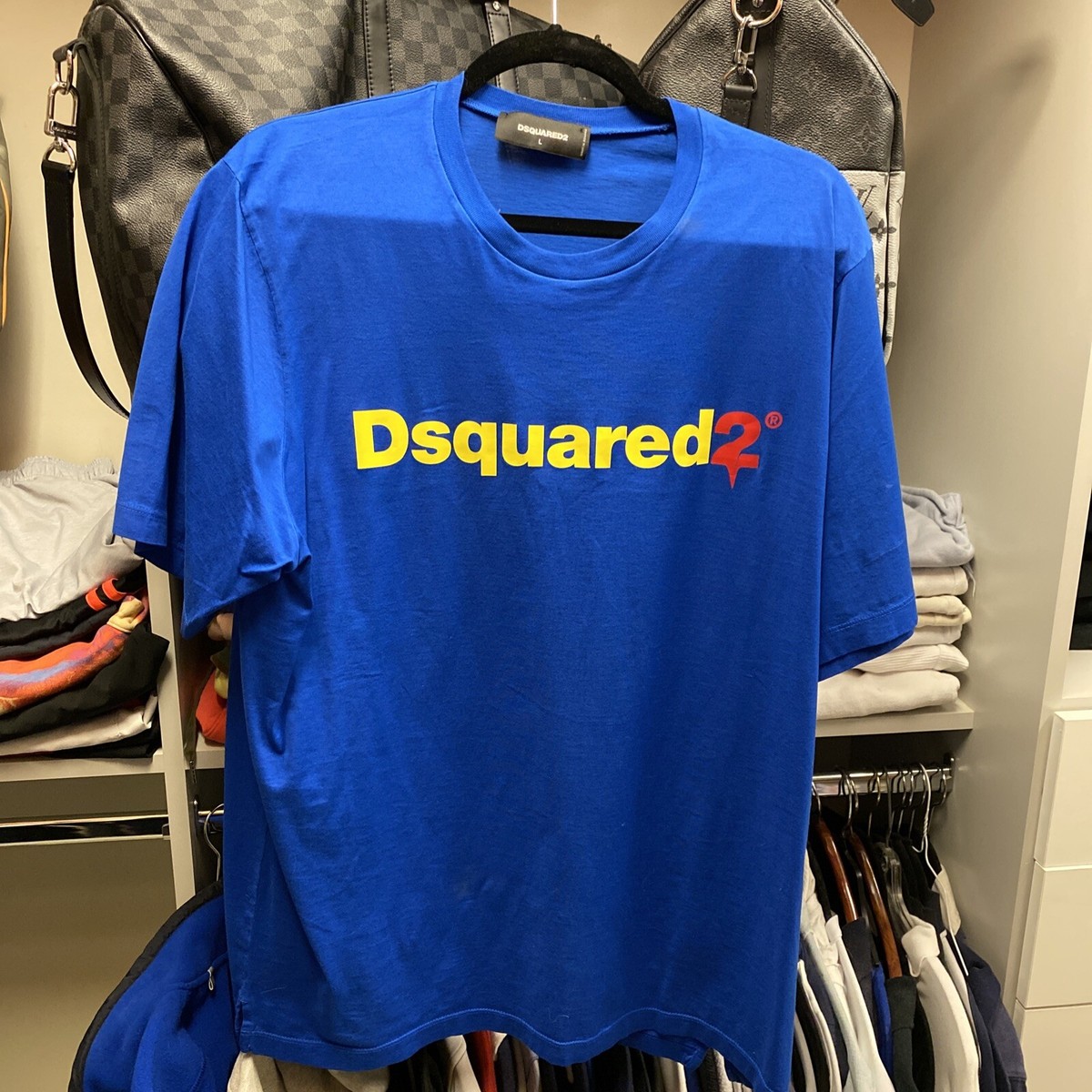 dsquared2 t shirt men Size Large Blue Mint Condition