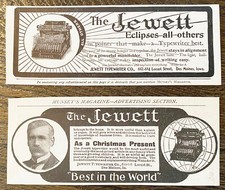 1899 JEWETT TYPEWRITER Eclipses All Others&Best in World Xmas Gift Vtg Print Ads thumbnail