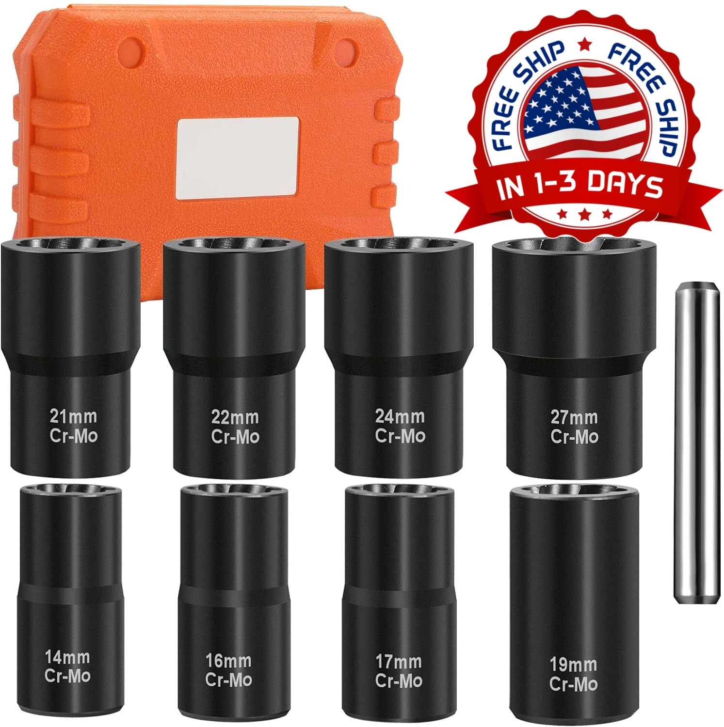 Damaged Nut & Bolt Extractor Socket Set 9-Piece Kit
