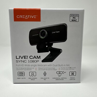 Creative Live! Cam Sync 1080p Full HD Wide-angle USB Webcam Dual Built-in Mic