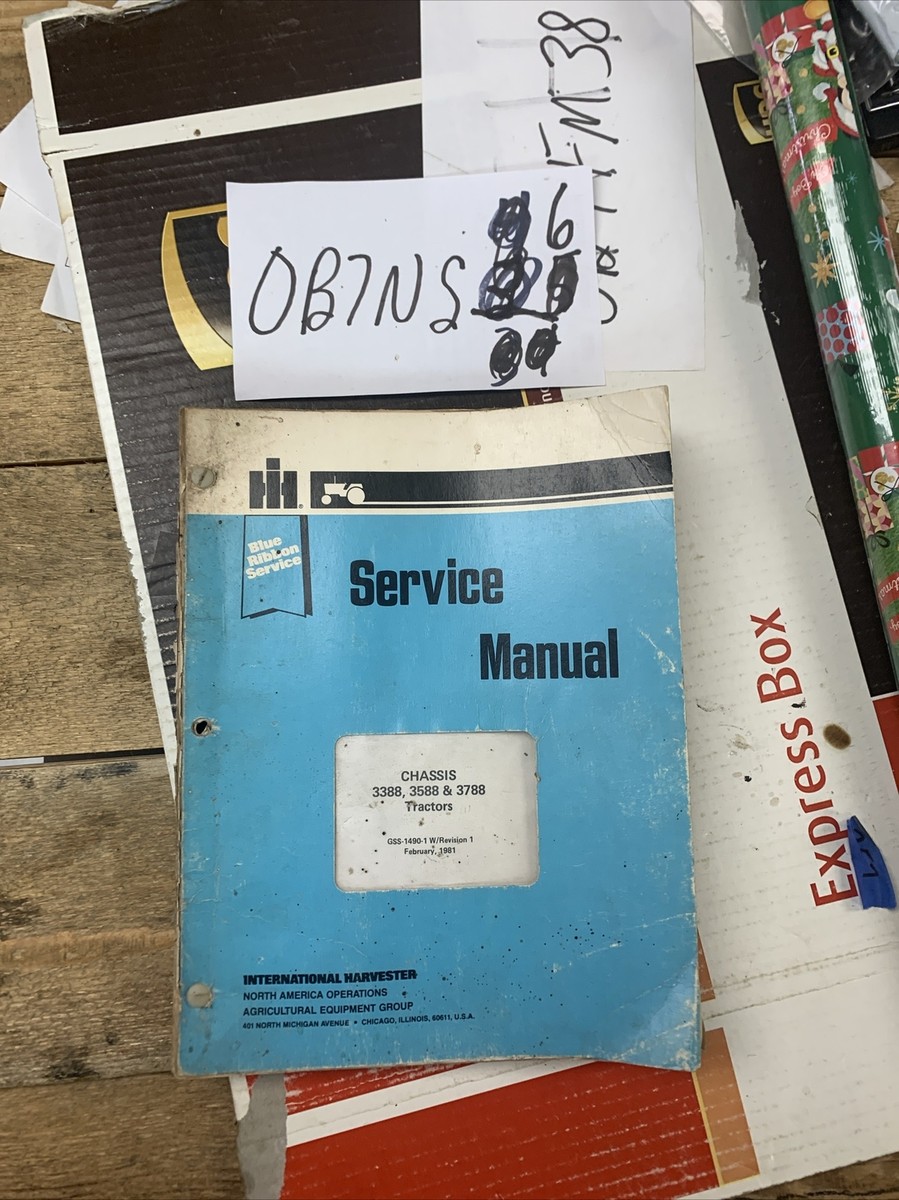 Service Parts Operators Manual Set for International 3388