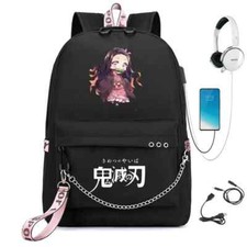Demon Slayer Nezuko Backpack Students School Bag Travel Rucksack Outdoor Bag