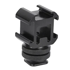 Metal Cold Shoe Mount Adapter On-Camera Hot Shoe Bracket 3 Side Adapter Mounts