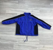 Speedo Authentic Fitness Vintage Full Zip Nylon Windbreaker Blue Mens Size L