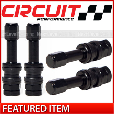 Circuit VS48 Black Aluminum Bolt-In Valve Stems 48mm Fits Infiniti Nissan Subaru