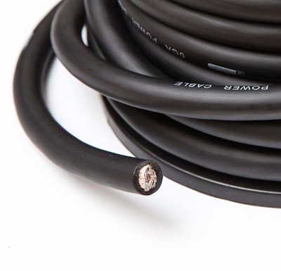 5 METER CCA 4 STÄRKE SCHWARZ STROMKABEL KUPFERPLATTIERT ALUMINIUM 4 AWG INKL. ADERENDHÜLSEN