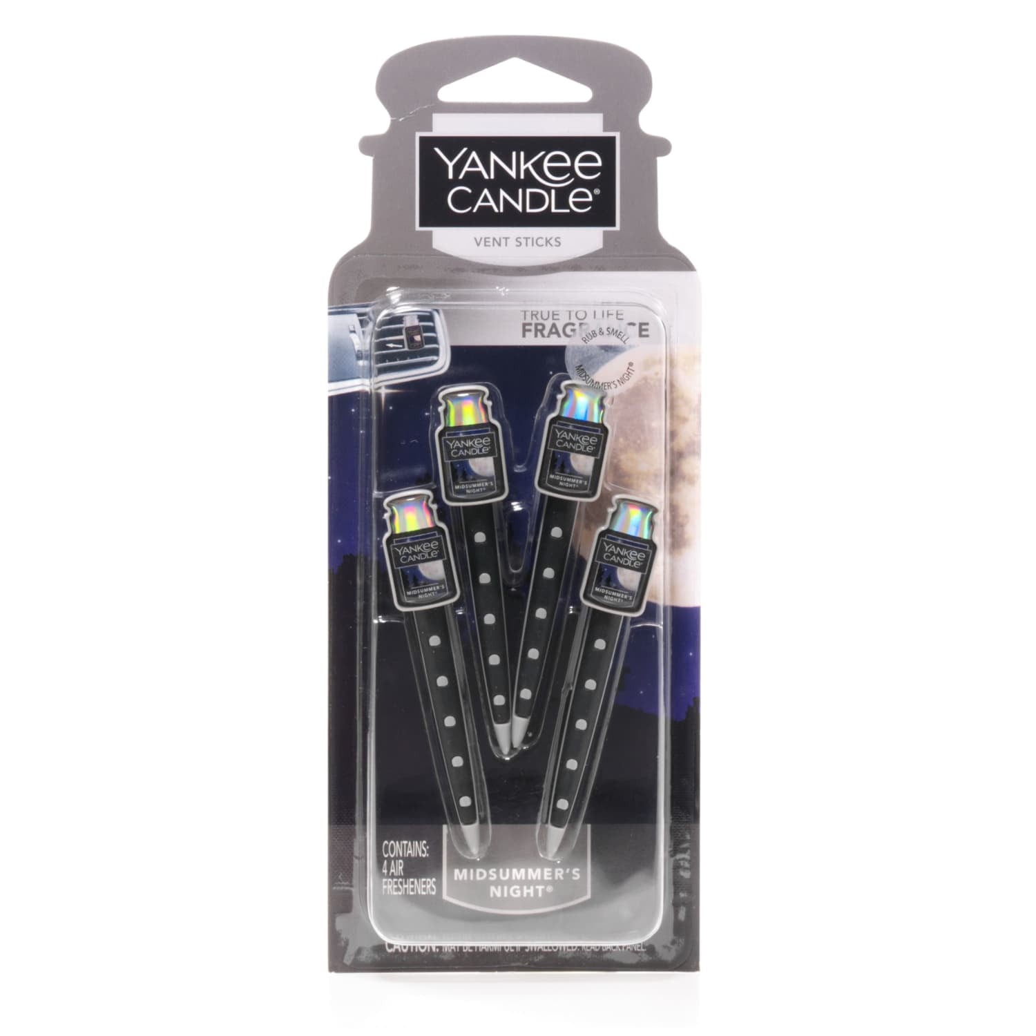 Yankee Candle 1194390 Midsummers Night Car Air Freshener Vent Sticks, Musk Scent