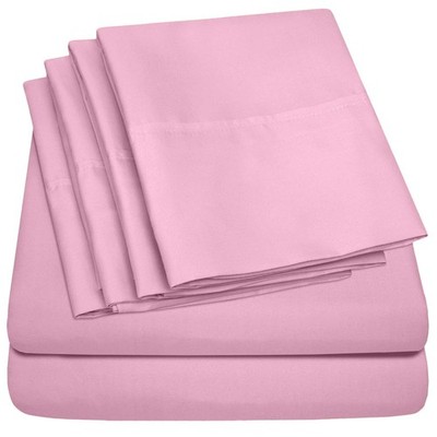 Queen Sheets Pink - 6 Piece 1500 Supreme Collection Fine Brushed Microfiber D...