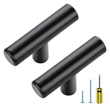  10 Pack Black T Bar Cabinet Knobs 2 Inch Dresser Knobs Matte Black Single 